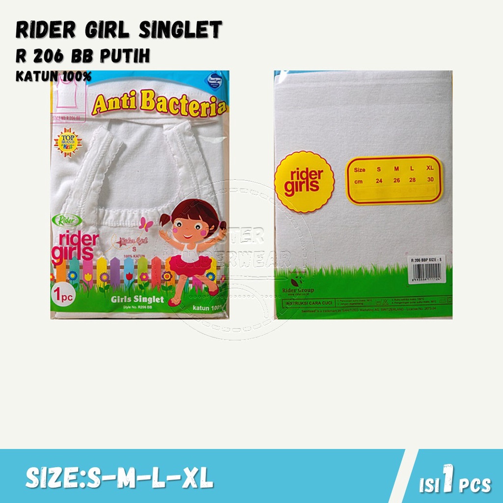 Kaos Singlet Anak Perempuan RIDER KIDS 206 BB Isi-1 Pcs