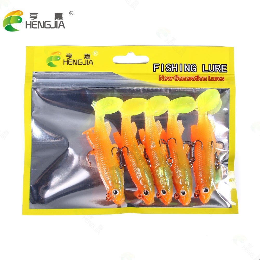 Hengjia 40 Pcs Umpan Pancing Soft Bait Bahan Silikon Ukuran 7.5cm-12.5g