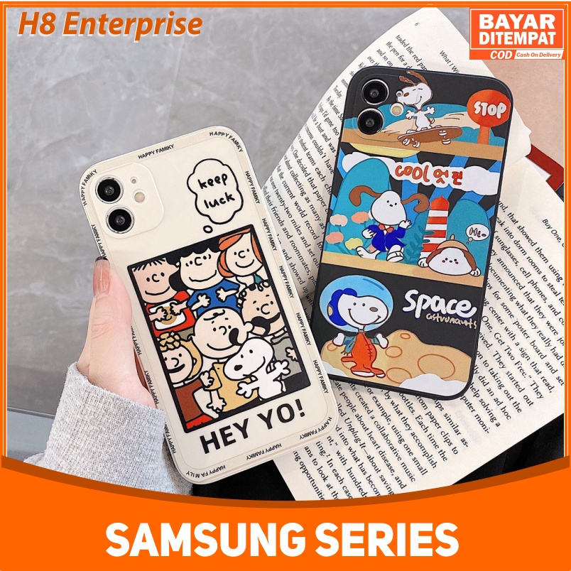 Casing Liquid Snoopy Space Samsung A03s A12 M12 A13 5G A22 4G A30 A32 5G M32 4G A33 5G A50 A50S A23 