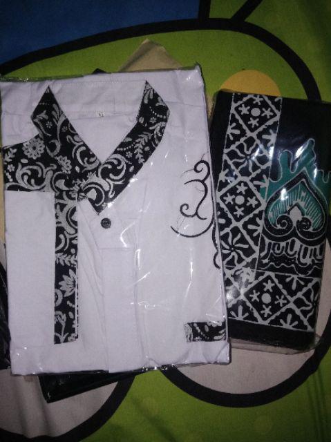 Kemeja Koko Bordir Kombinasi Batik Pekalongan