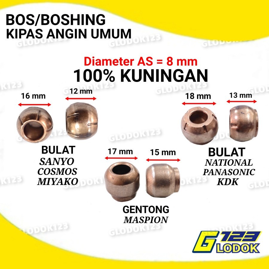 Bos Kipas Angin 8mm / Boshing Kipas Angin / Bearing