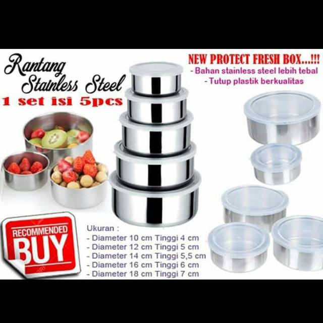 RANTANG STAINLESS STEEL 5 SUSUN PROTECT FRESH BOX