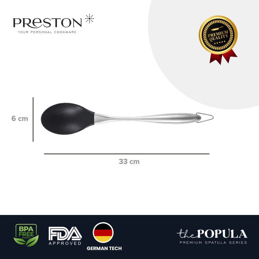 PRESTON COOKWARE SPOON - Big Spoon Spatula HITAM - Sutil Masak Silikon Food Grade / Sendok Irus Silikon