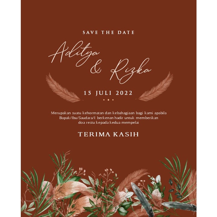 [New Desain] Undangan Digital Video Pernikahan Coklat Rustic TEMA-04