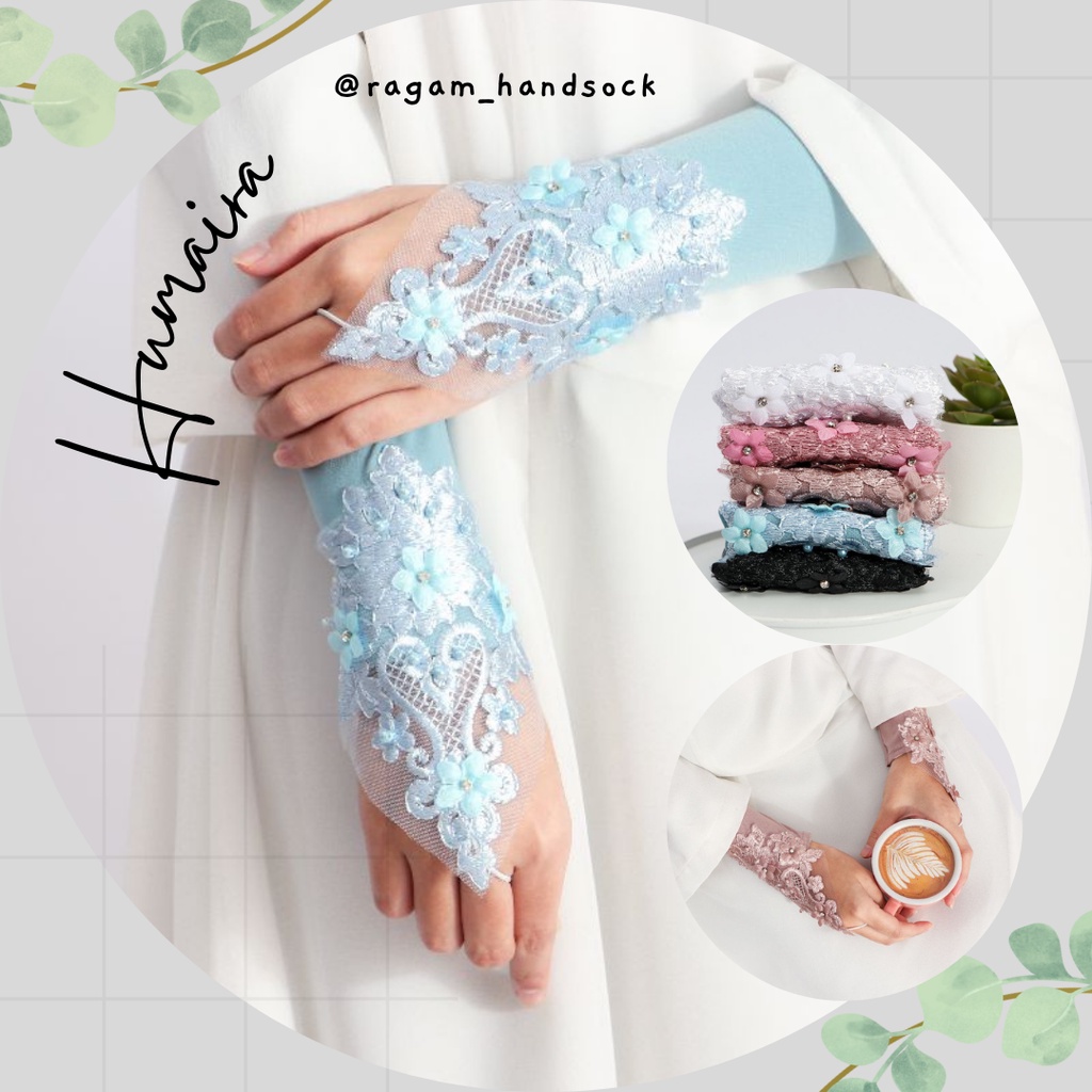Handsock Premium Rajut Humaira Renda Walimahan - Manset Tangan Wanita Muslimah