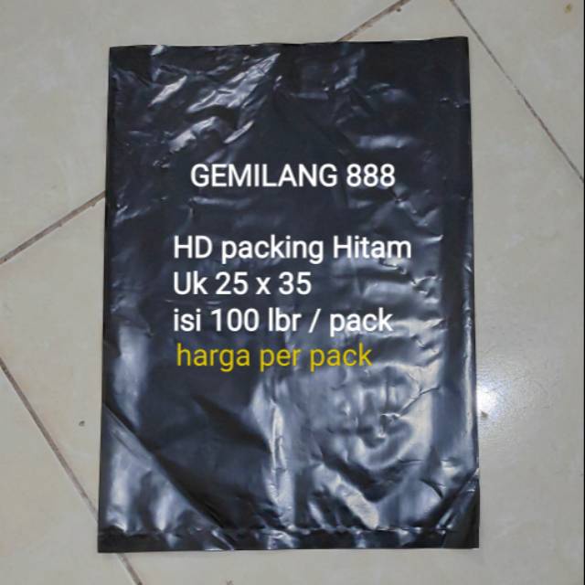 HD packing Hitam 25x35 (100pcs) , plastik packing / plastik bungkus