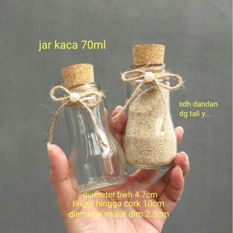 jar kaca 70ml jar kaca LADA botol unyu box isi 1 atau 2 pilih varian