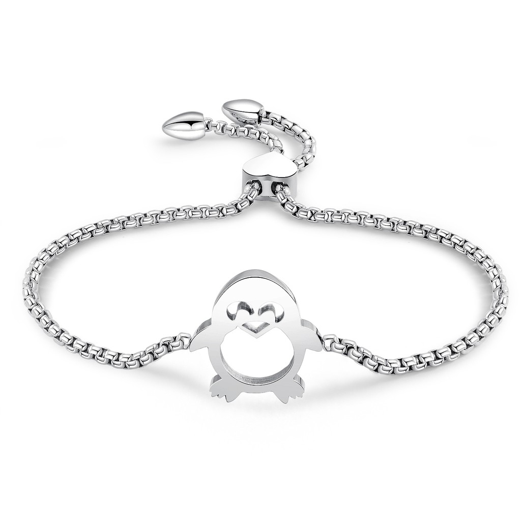 Gelang Bracelet Wanita Aksesoris Titanium Korea Cocok Hadiah GK049 motif pinguin lucu cute