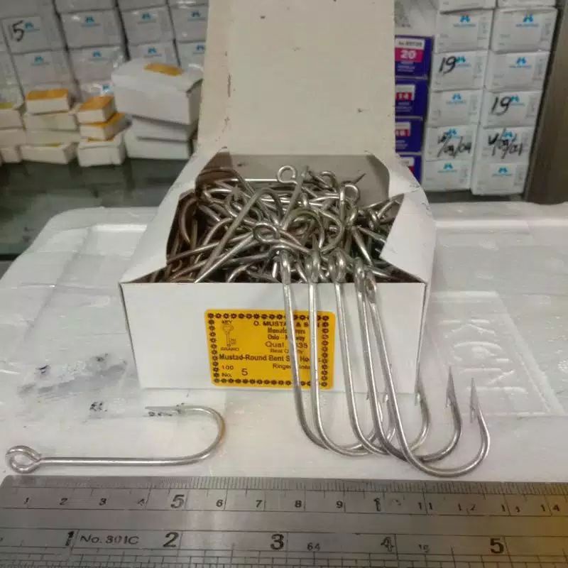 Kail Pancing Mustad Original Mata Kail pancing Mustad No. 3,4 Sampai No. 5