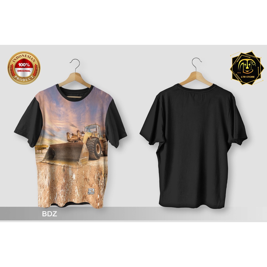 [ BAYAR DI TEMPAT ] BAJU PRINTING GAMBAR EXCAVATOR BDZ -  KAOS DISTRO ORIGINAL GAMBAR ALAT BERAT BUL