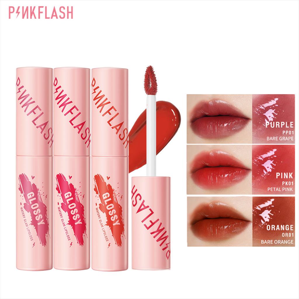 ✨LACIKOSME✨PINKFLASH WATERY GLAM LIP GLOSS - LIPSTICK SUPER GLOSSY LONG LASTING