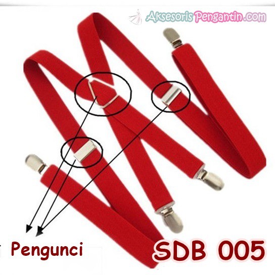 Aksesoris Suspender Pesta Merah Pria/ Wanita l Tali Baju Bretel-SDB005