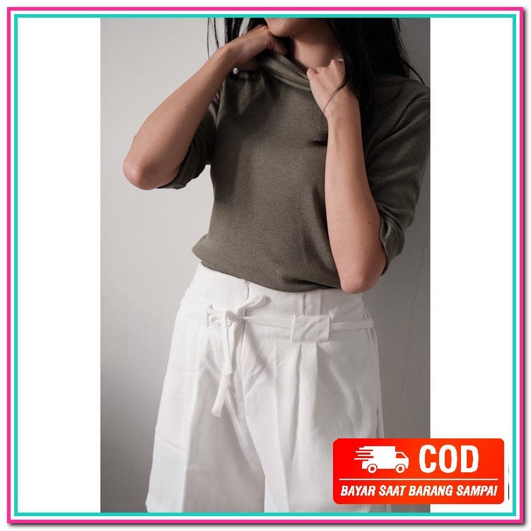 Kemeja Cewek Kekinian Terbaru 2021 Fashion Cod Atasan Wanit Ii935 KW511 Mell Sleeve Top Maven - Ol