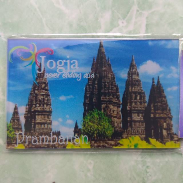 MAGNET KULKAS CANDI PRAMBANAN DAN STUPA BOROBUDUR INDONESIA 8x5 cm - SOUVENIR MURAH KHAS JOGJA