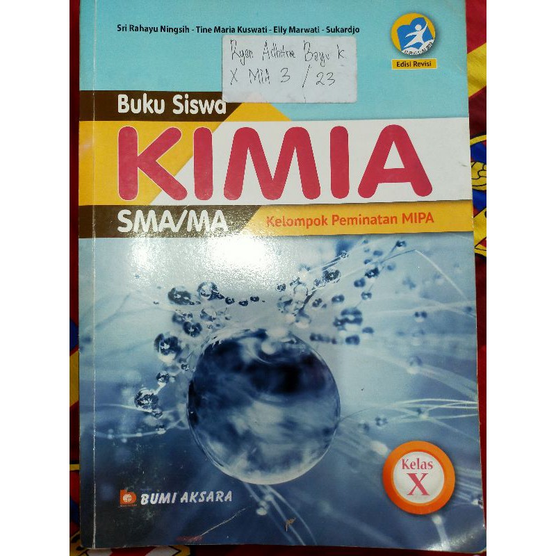 BUKU PELAJARAN KIMIA KELAS 10 BUMI AKSARA 2nd(MULUS)
