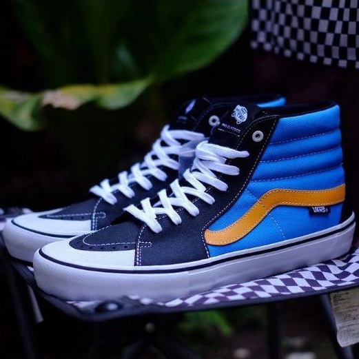 Vans Sk8 hi Pro knee slide black blue Original