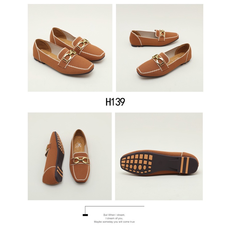 HELIVA OSLO Sepatu Flat Loafer Boat Shoes Gold Chain Bahan Rajut Knitted H139 Original Brand Loafer Flyknit