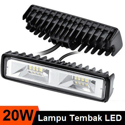 Lampu Tembak Sorot LED Bar Cree 16 Titik Mata CWL 20 Watt 20W 6 Inci 20Watt offroad Motor Mobil