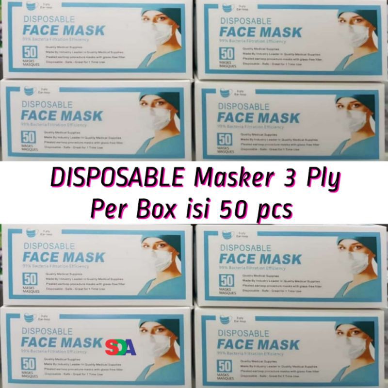 Masker Disposable Non Medis 3 ply 50 pcs