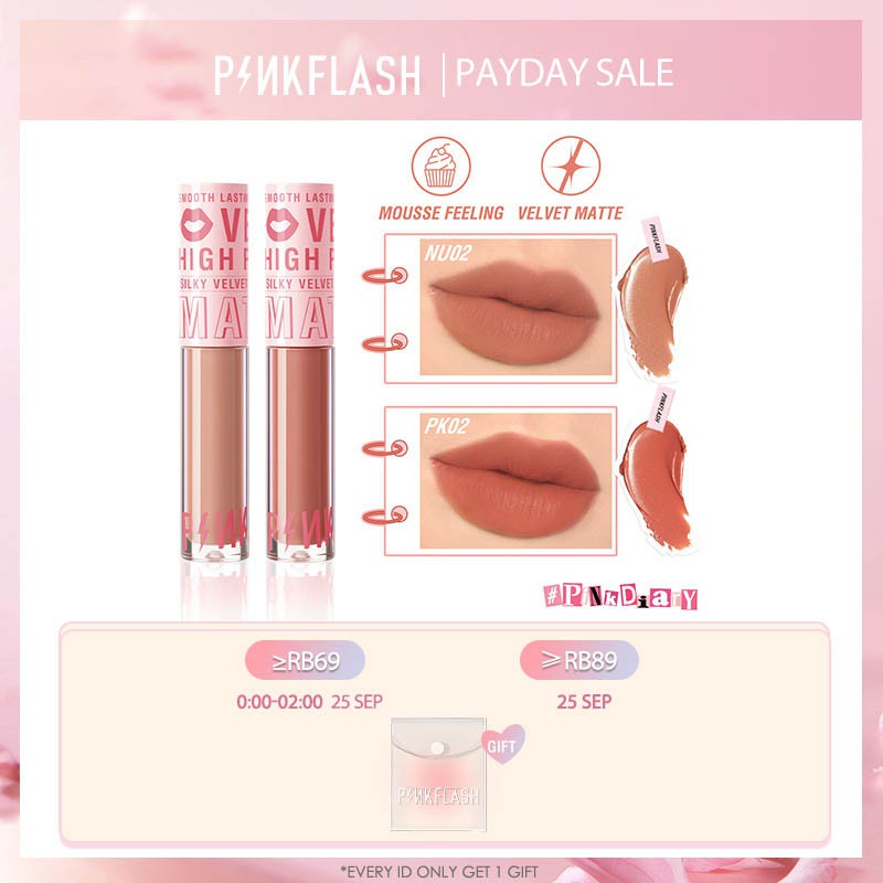 { LB } PINKFLASH PinkDiary Silky Lip Cream Lasling Velvet / Lip Cream Velvet