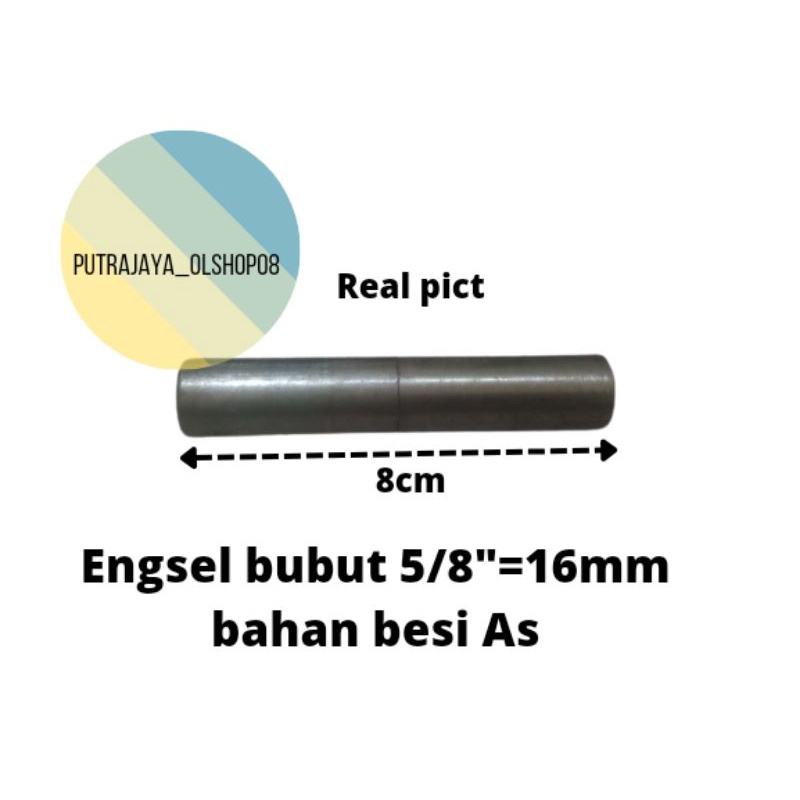 engsel bubut pagar pintu besi 5/8" as 16mm