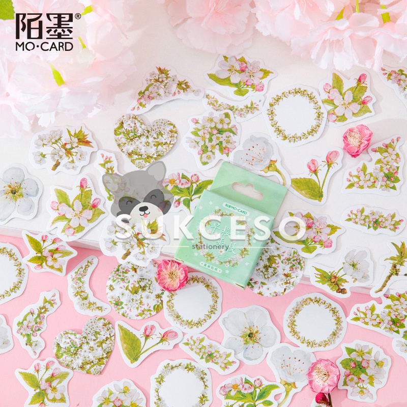 

White Flower Petals Flake Stickers Set Motif Bunga