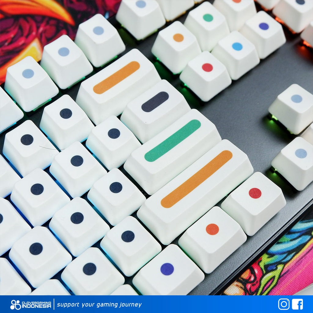 Keycaps Colour Dots PBT Dye Sub - for Mechanical Keyboard