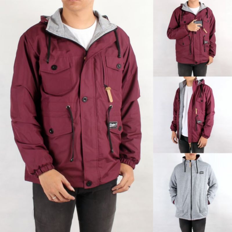 Jaket Parka Pria Terbaru / Jaket Pria Kanvas Bolak Balik Premium