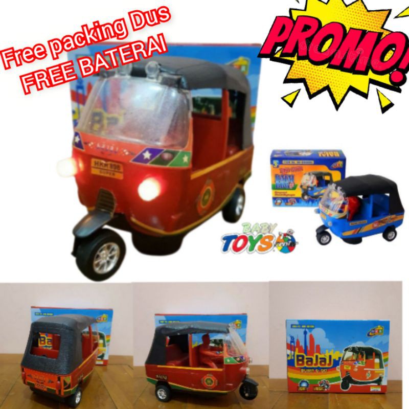Mainan Bajaj Bumb N Go - Mainan Jadul Kendaraan Bajaj