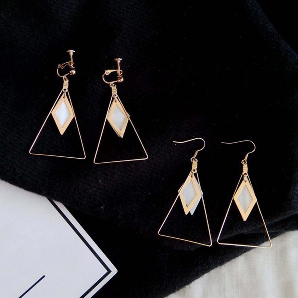 OW@ Creative Geometry Triangle Ear Hook Earrings Party Cocktail Women Jewelry Gift