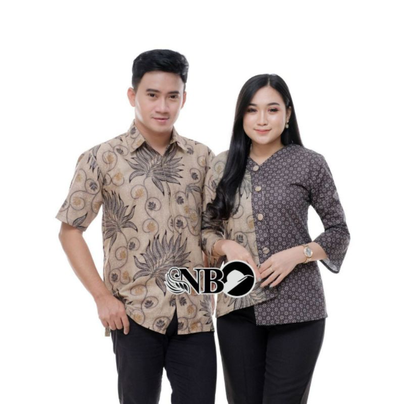 Batik Couple Modern Atasan Blouse Batik Kerja Kantor Wanita Seragam Batik Wanita Dan Pria M L XL XXL