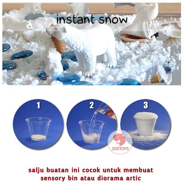 Zoetoys Instant Snow | Salju Bubuk Instan Buatan Magic Artificial Fake Powder Instant Mainan Edukasi