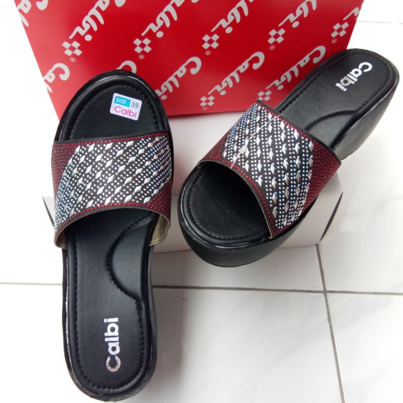 Sandal Wedges Calbi Slop Mutiara