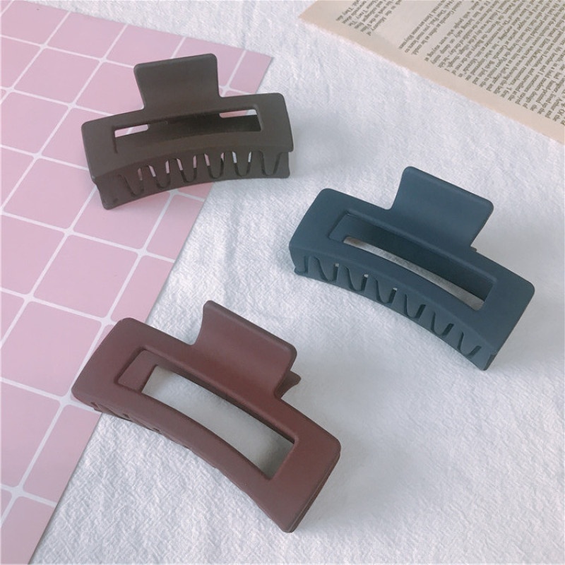 Korean Style Matte Rectangular Acrylic Hair Claw Clip for Women Girls