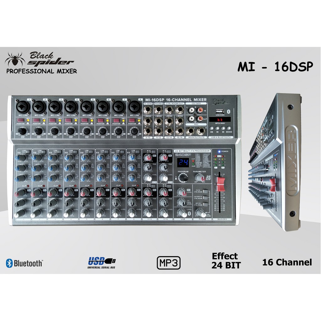 Jual Audio Mixer Black Spider MI 16DSP (16 Channel) Shopee Indonesia