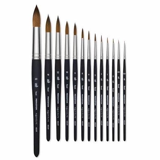 

Princeton Aqua Elite Kolinsky Brush Round Size (5/0 - 3)-Kuas Lukis