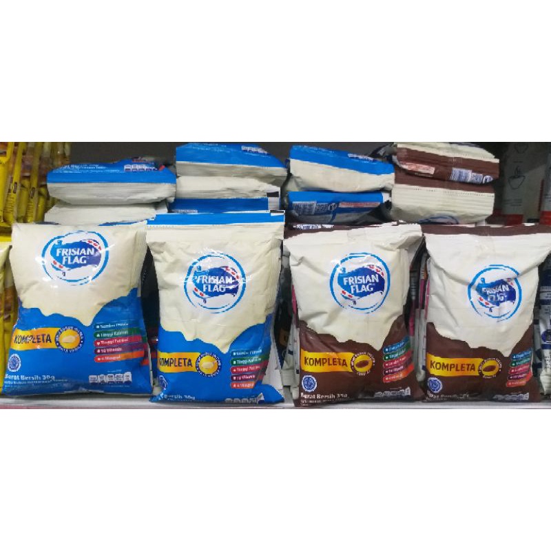 

susu frisian, bendera bubuk coklat & vanila @5 sachet / isi 5 sachet