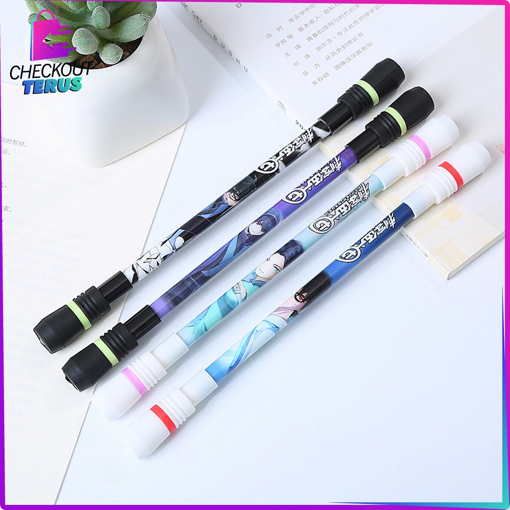 CT A38 Pena Pulpen Putar Mainan Anak Pen Spinner Balance Pulpen Putar Karakter Anti Stress Alat Tulis Pulpen Jel