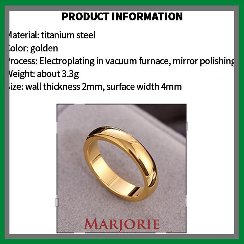 Asli 375 Grade Stainless Steel Couple Ring Titanium Gold Ring Hadiah Hari Valentine-MJD