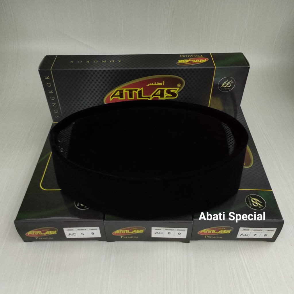 Peci Atlas Ac Premium BEHAESTEX, Peci Songkok Kopiah Hitam Atlas Ac Original Tinggi 8.9.10. Peci Son