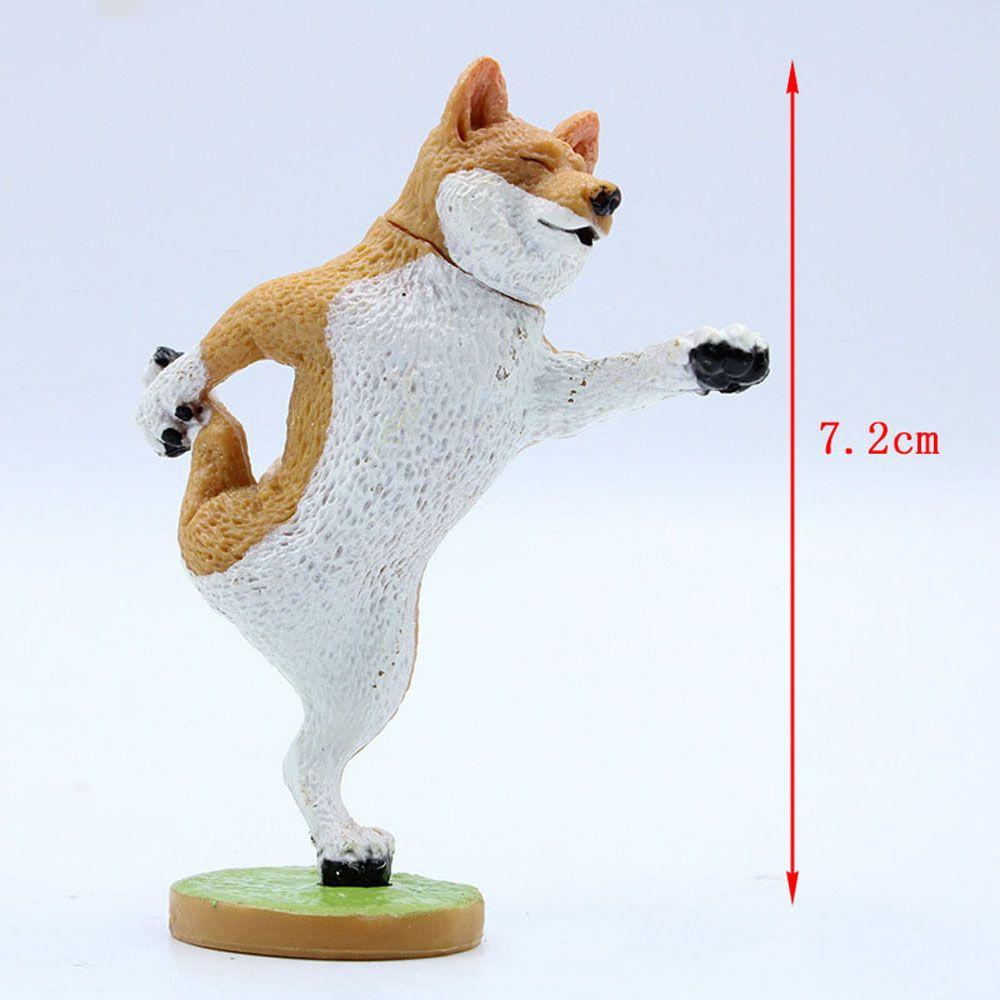 Agustina Dog Action Figure Husky Bulldog Hadiah Shiba Inu Lanskap Mikro Anime Lucu Dekorasi Rumah Patung Kecil Figure Ornamen