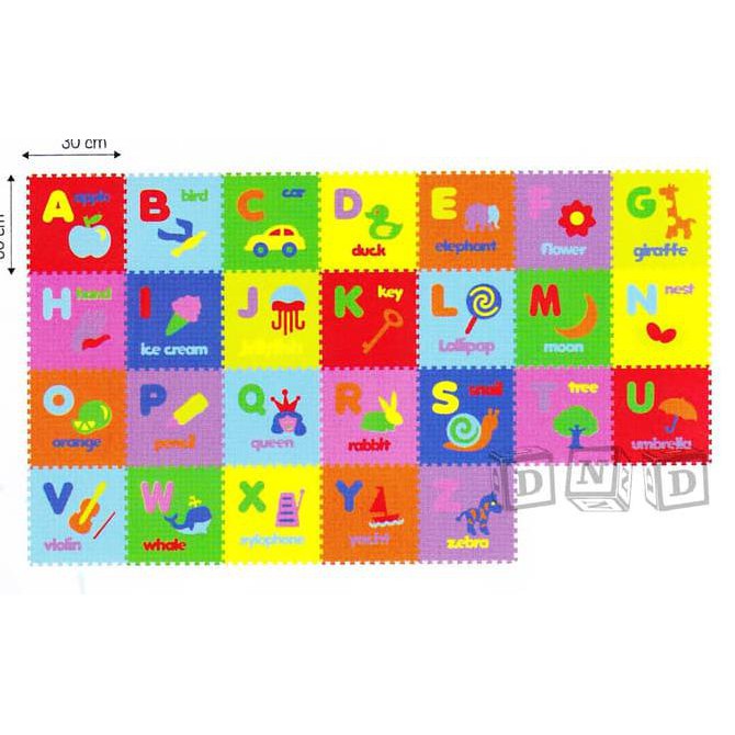 MATRAS PUZZLE EVAMAT / KARPET / ALAT LANTAI - HURUF ABJAD GAMBAR MURAH KODE 006