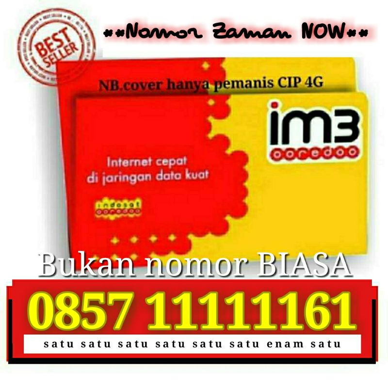 nomor cantik indosat 0857 hexa 111111 4glte