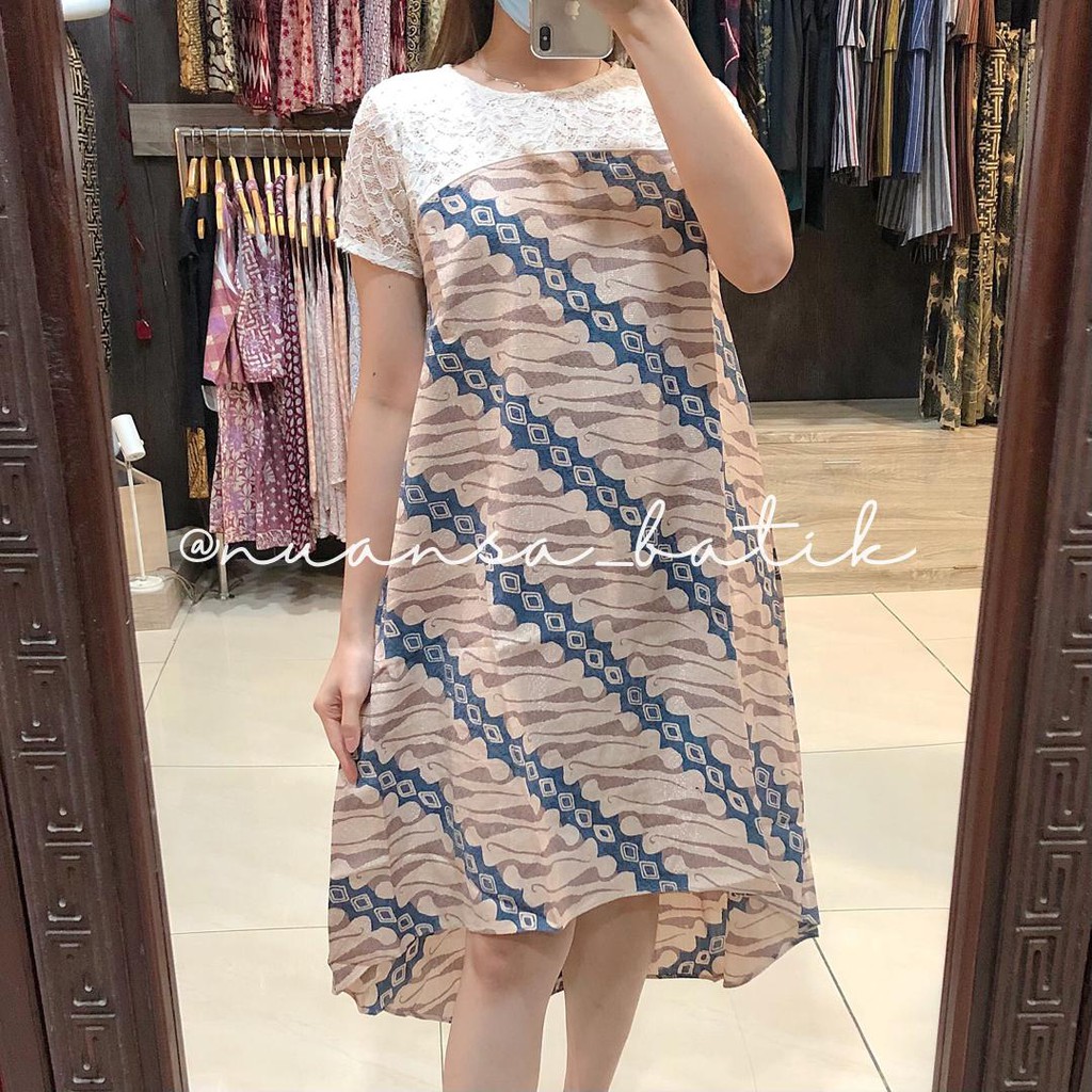 dress batik pastel