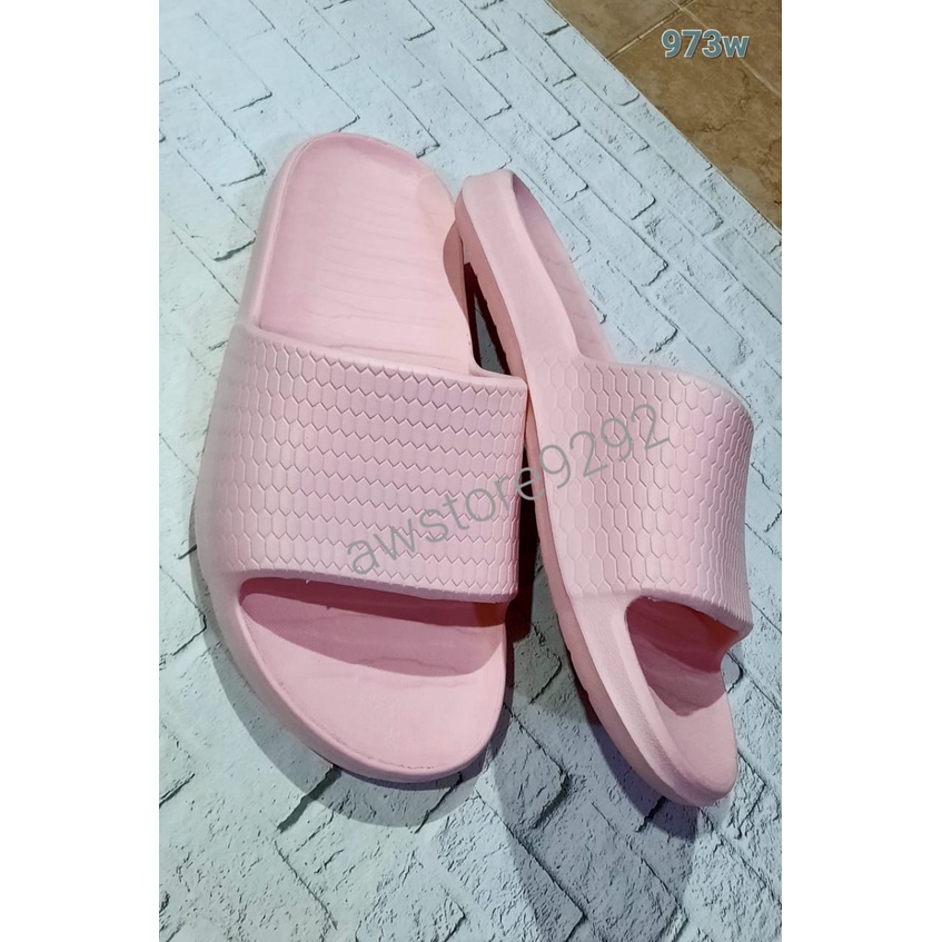 HEMA 973 Sandal Rumah Slop Kamar Mandi Karet Anti Slip Empuk Lembut Tosca Pink Ungu Kuning