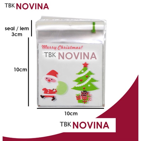 [10PCS] PLASTIK OPP NATAL / PLASTIK ROTI CHRISTMAS / PLASTIK BISKUIT DENGAN LEM / PLASTIK OPP SEAL MERRY CHRISTMAS