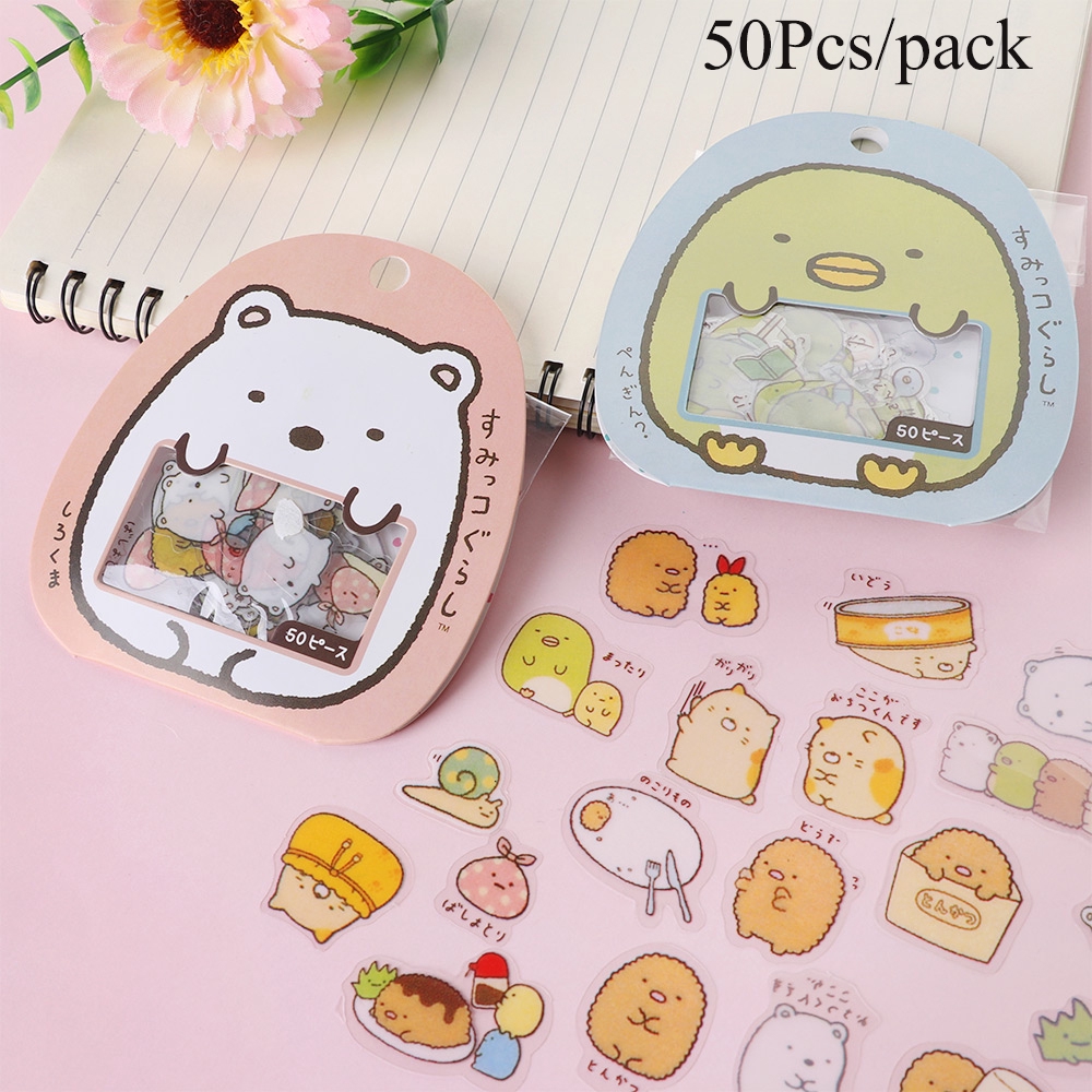 Wonderful 50Pcs / Pak Kertas Perekat Bentuk Binatang Lucu untuk Dekorasi DIY