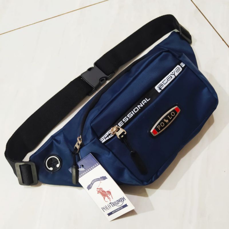 Tas Waistbag pria distro selempang bahu bahan longcham 3sleting