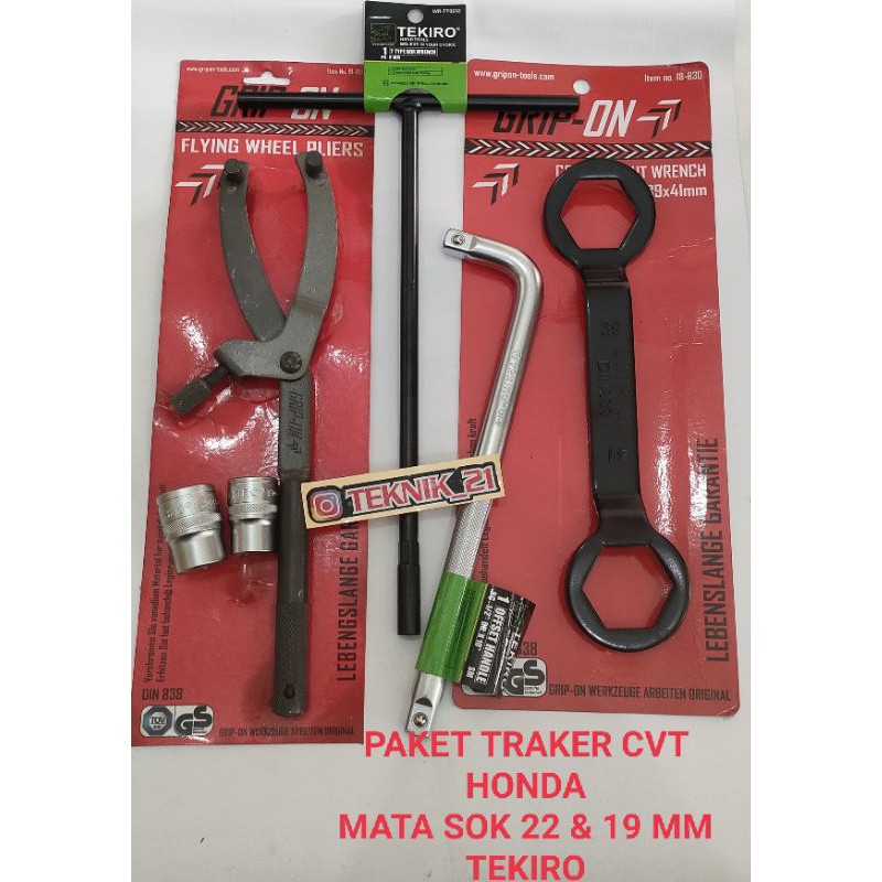 PAKET TRAKER CVT GRIP ON KUNCI TRAKER CVT FLYWHEEL HOLDER GRIP ON ALAT BONGKAR CVT