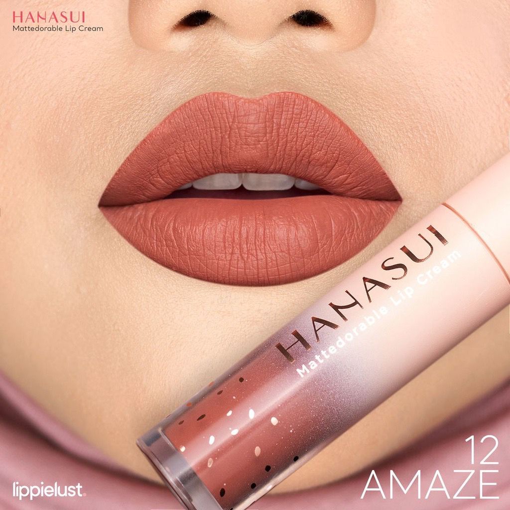 Hanasui Mattedorable Lip Cream | Matte Dorable LipCream Lipstick Cair Mate Hanasui | BOBA EDITION-12 Amaze